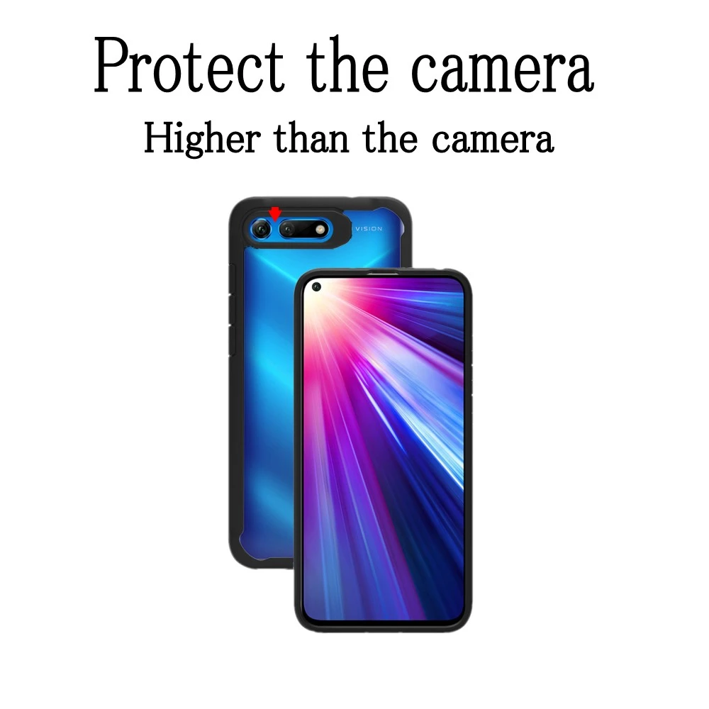 For Huawei Honor View 20 V20 Case Soft Silicone+Transparent PC Armor Protective Back cover for V Shell | Мобильные телефоны и