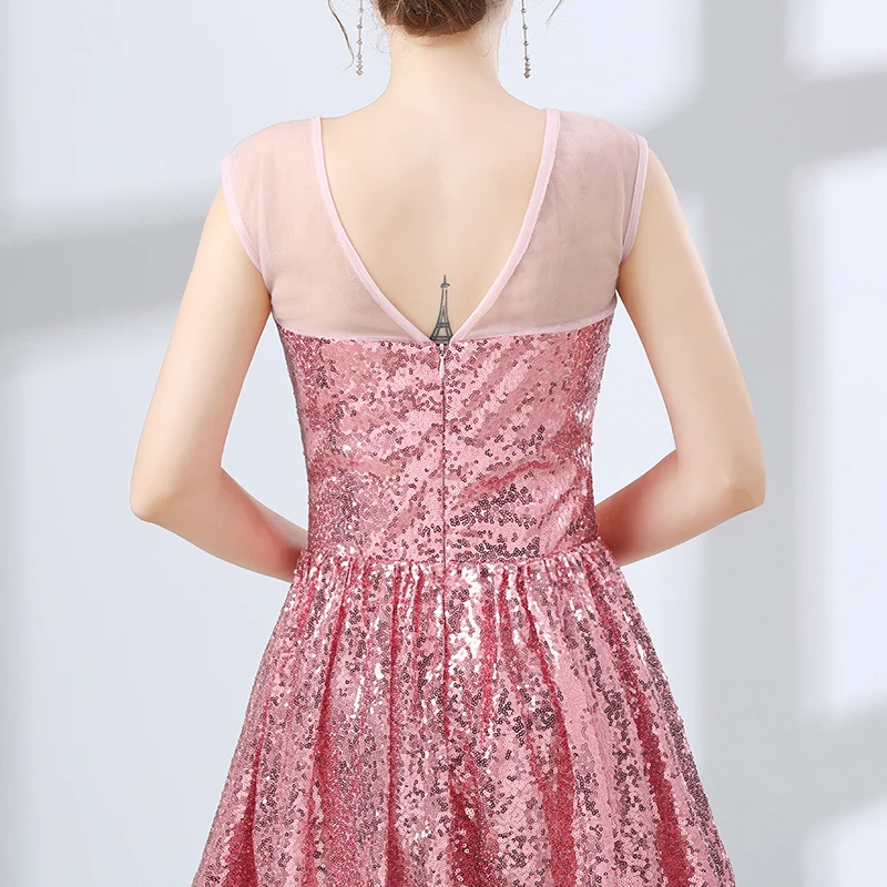 Forevergracedress розовые короткие коктейльные платья с блестками трапециевидные