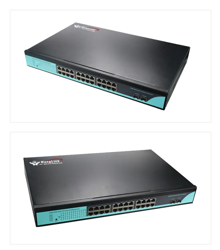 Ethernet-коммутатор на 24 порта POE 10/100/1000 м с 2 SFP Uplink сетевой коммутатор 48V POE коммутатор ethernet