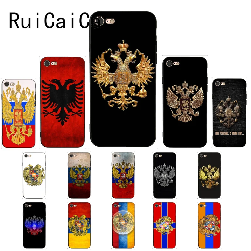 Чехол для телефона из ТПУ RuiCaiCa Armenia с российским флагом черный iPhone 8 7 6 S Plus 5 5S SE XR X XS
