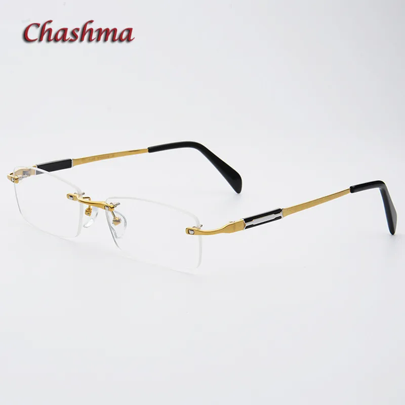 Очки Chashma мужские без оправы с широким лицом из чистого титана готовые очки по