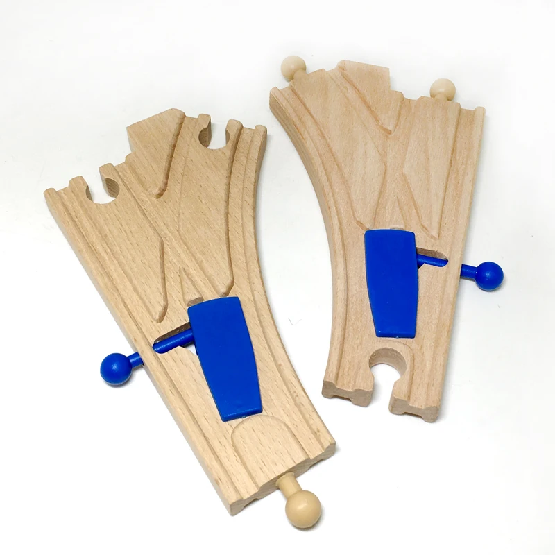 

Trains Tracks Track Assembled Toys P065 Wooden Lane Change Single Head and Double Head Combination Compatible Wooden Wood