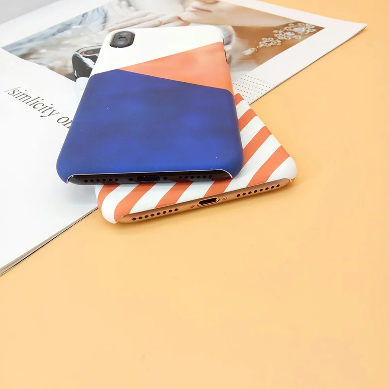 Geometry Stripe Line Case for iPhone X 10 Ultra Thin Matte Hard PC Cover Coque 7 8 6 6S Plus Marble Hoesjes |