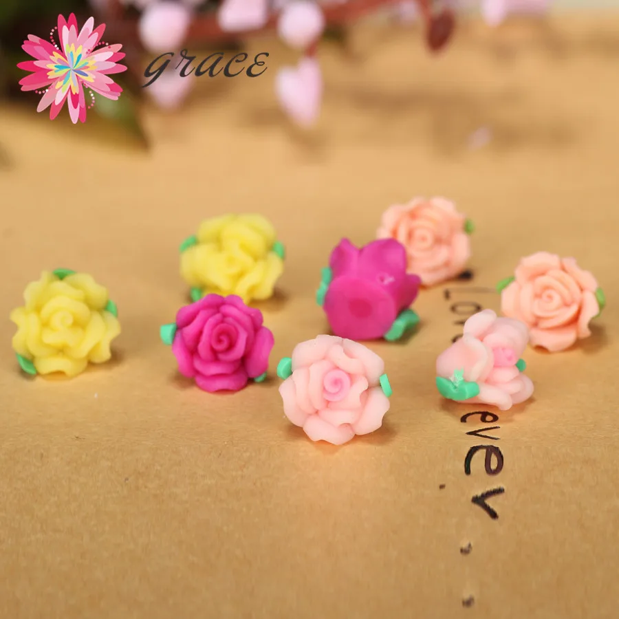 Полимерная глина 20 шт./лот 12 мм в виде Розы|flower wing|decorative wall flowersflower garden oil painting |