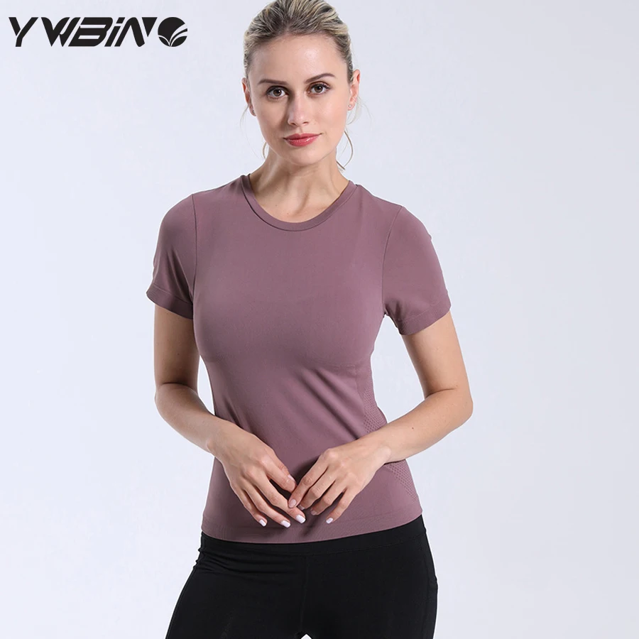YWBIN женская спортивная одежда Топ Фитнес женский трикотаж бесшовные короткий