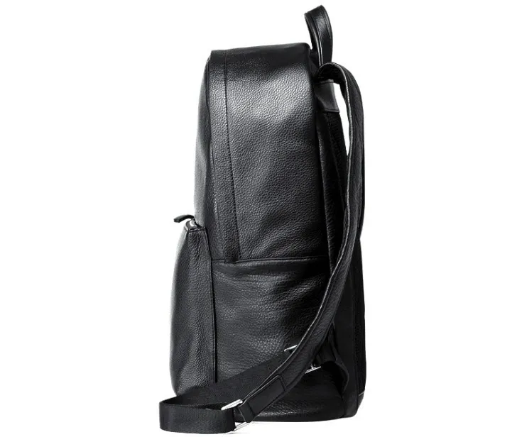 

High quality unisex cow leather large leisure backpack school bag