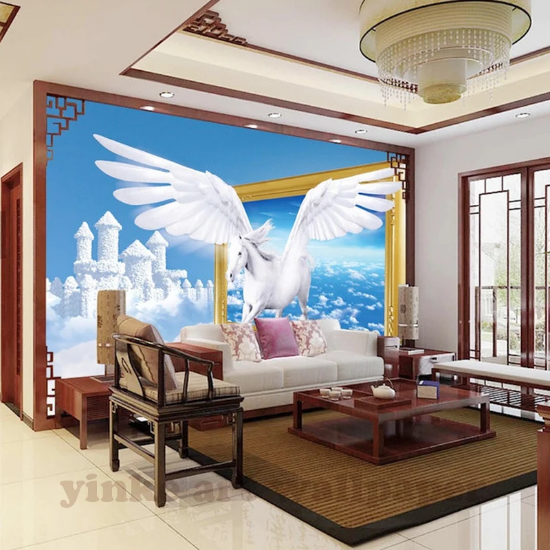 Custom 3D Photo Wallpaper dreamlike cloud pegasus Wall Painting Living Room Bedroom Entrance Background Mural | Обустройство дома