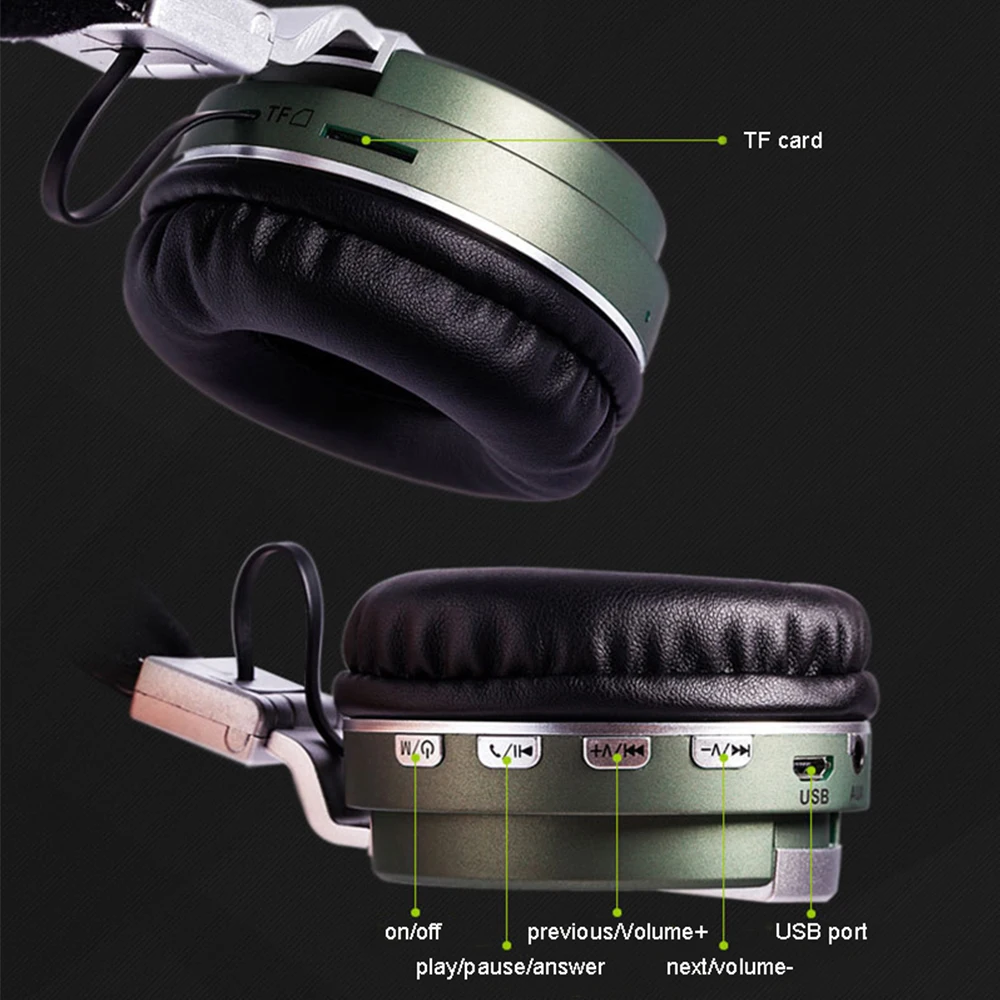 Retro Wirless Bluetooth Sport Running Headphones Foldable Leather Headband Handsfree Earphone With Mic For Mobile Phone Headset |