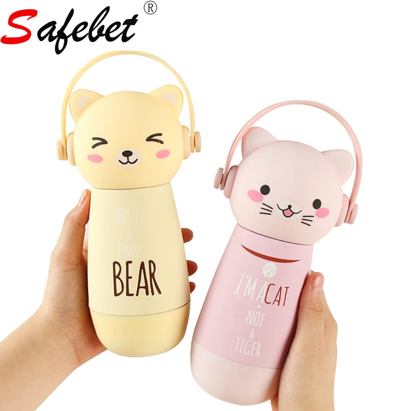 Детский мультфильм из нержавеющей стали Изолированная бутылка для воды крышка