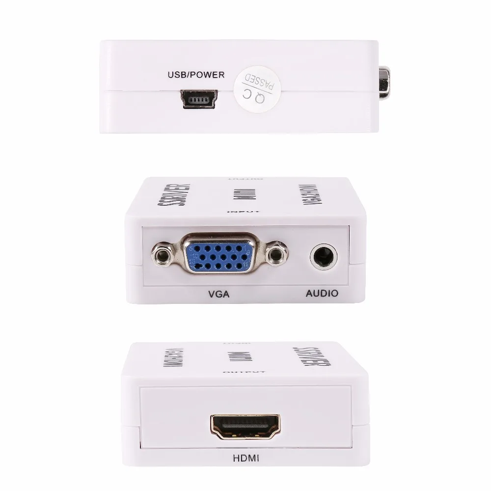 Оптовая распродажа! VGA-HDMI адаптер со звуком для компьютера/ноутбука и