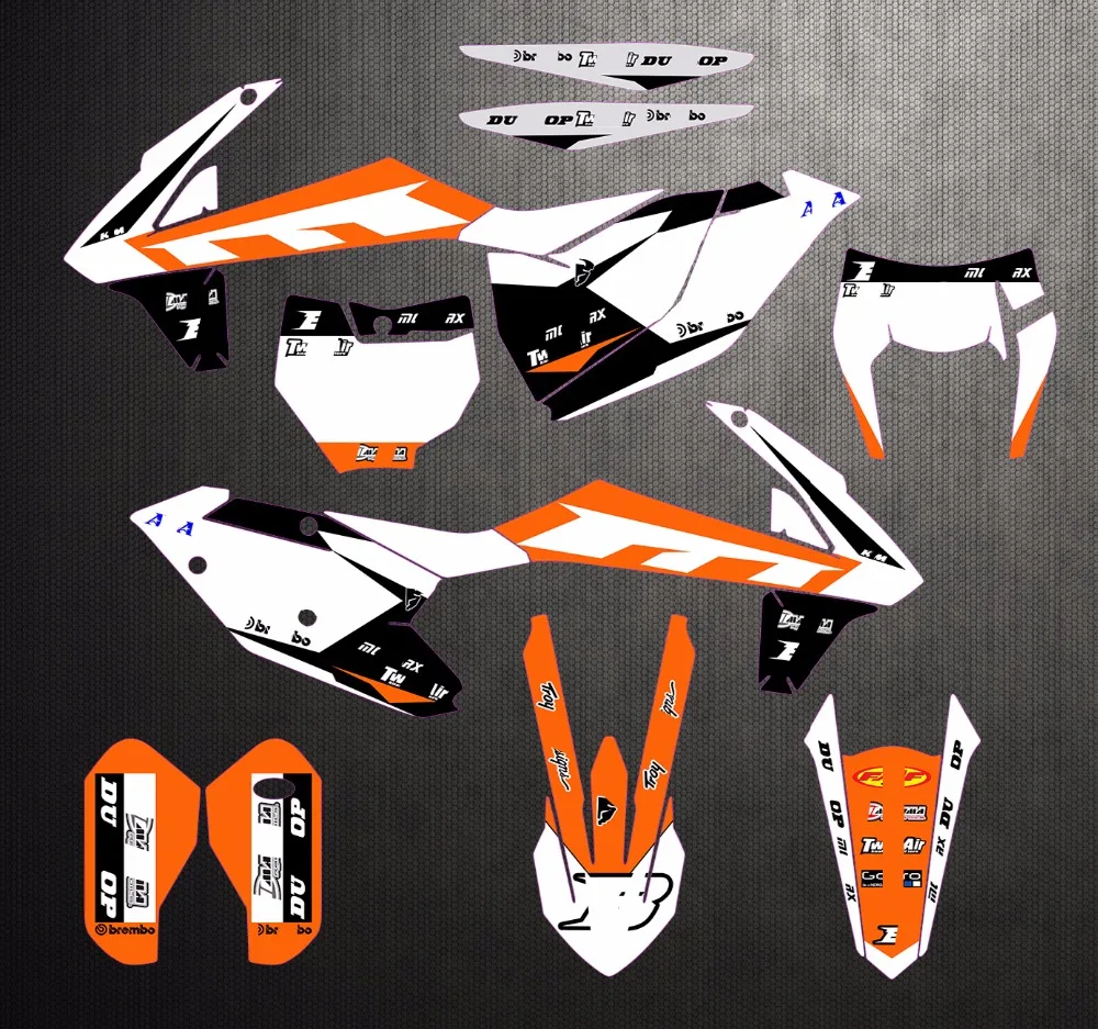 Командный полный набор наклеек для KTM EXC EXCF- SX SX-F SXF- набор настраиваемых цифр графические фоны наклейки