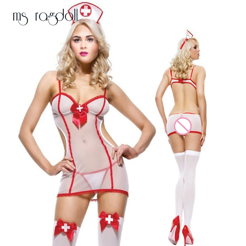 MS Ragdoll/женская Униформа для медсестры сексуальный эротический косплей Секс-игра
