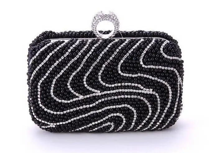 Diamond women bag full beaded handbag clutch rhinestone rings evening birdal purse party wedding Y250 | Багаж и сумки