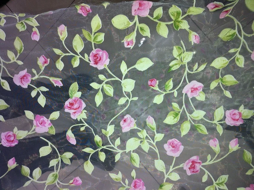 

CS 44 Chic Room Floral Tulle Curtain fabric Window Door Balcony Lifting Sheer Valance lace Curtain fabrics custom diy Jacquard