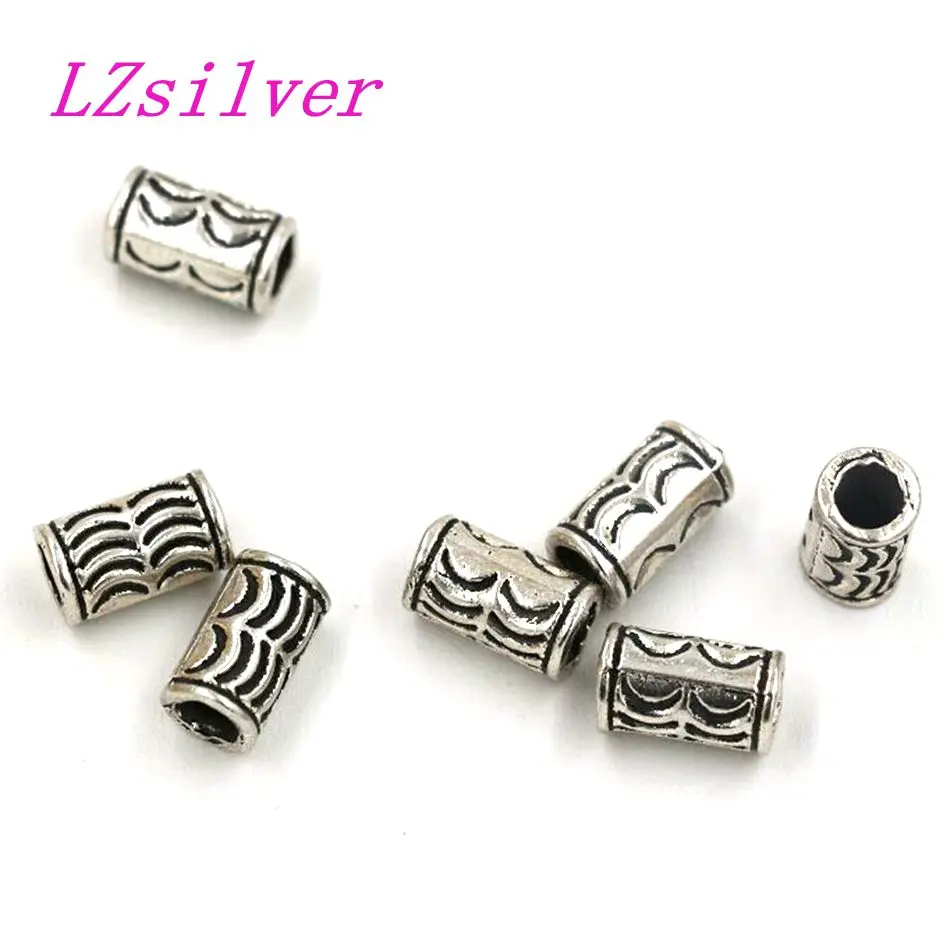 

200 шт. тибетский серебряный цинковый сплав полумесяц трубка разделитель бисер 6x10 мм DIY Ювелирные изделия D15