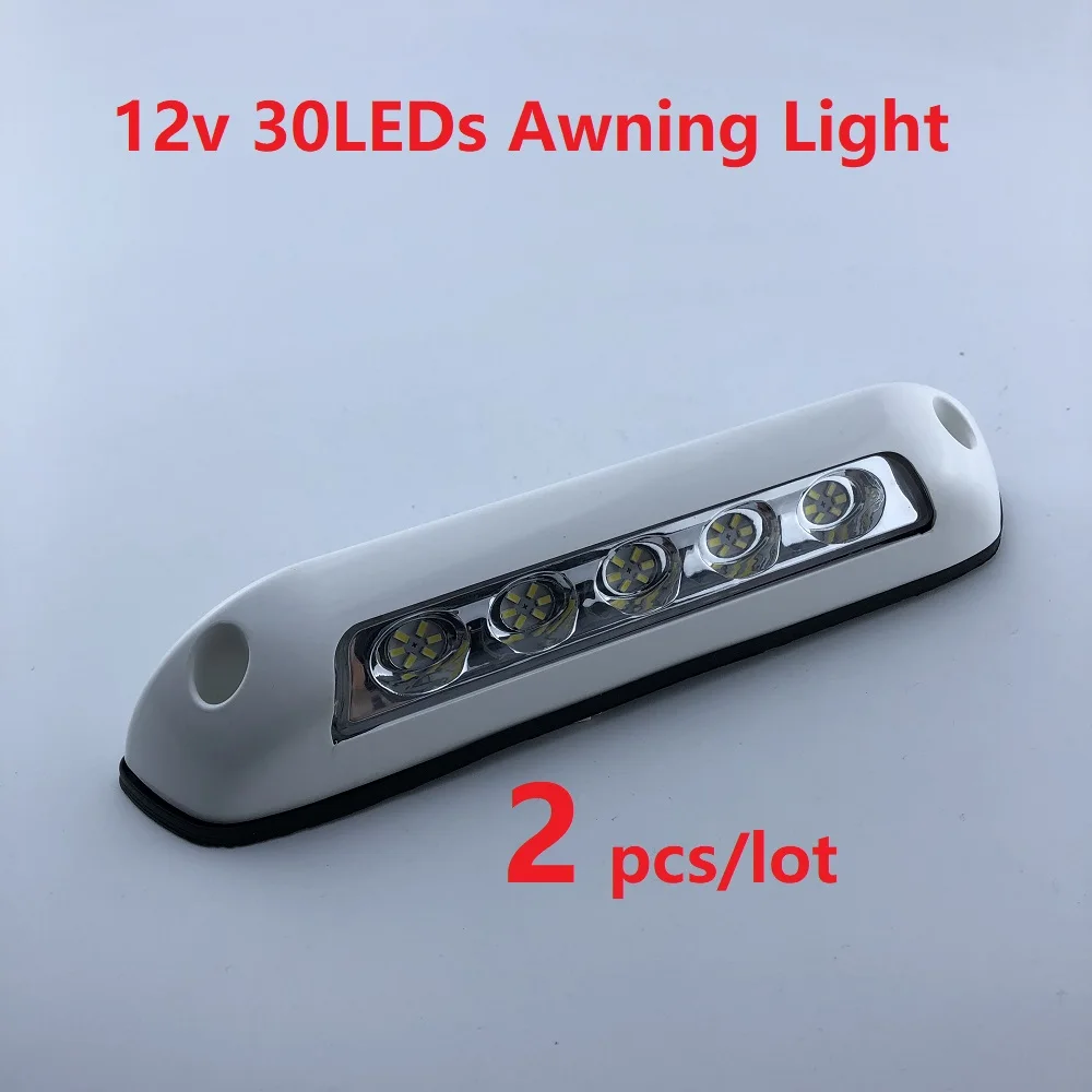 

2pcs LED 12v RV Awning Lights Exterior Camping Strip Lamp Caravan/5 Wheel Camper Waterproof White Shell