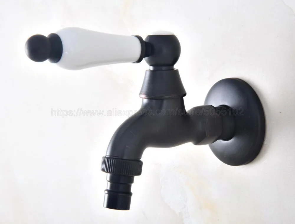 Смеситель для ванной черный с одним холодным краном настенный кран мытья садовый
