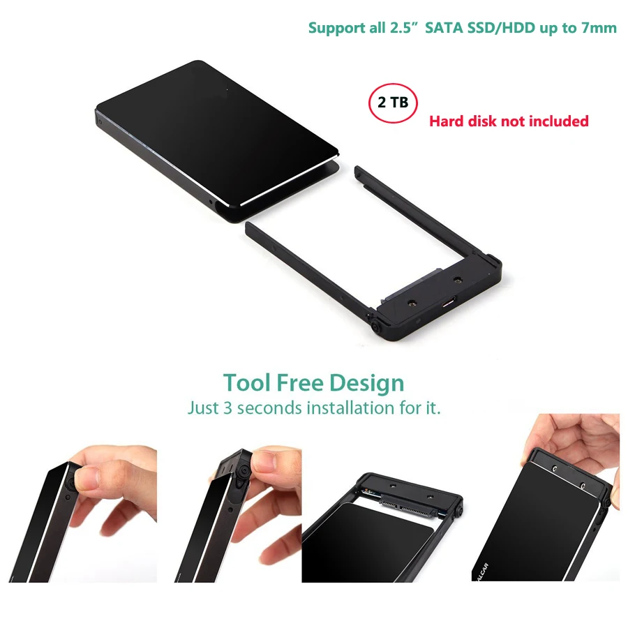 Внешний SSD/HDD корпус с интерфейсом usb 3.0 Gen1 Type C 2 5 дюйма 6 Гбит/с|Корпус жесткого