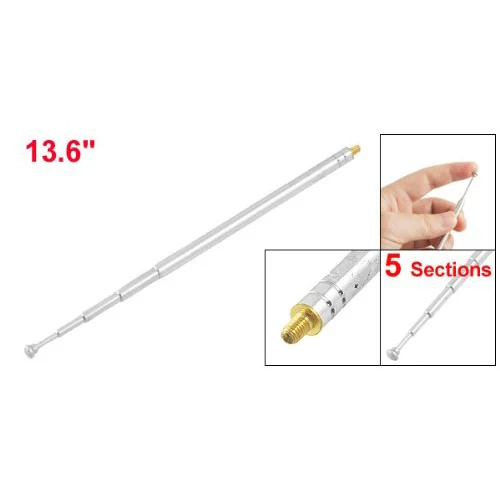 

New Hot 13.6" 345mm FM Radio TV Telescopic Whip Antenna Aerial Silver Tone