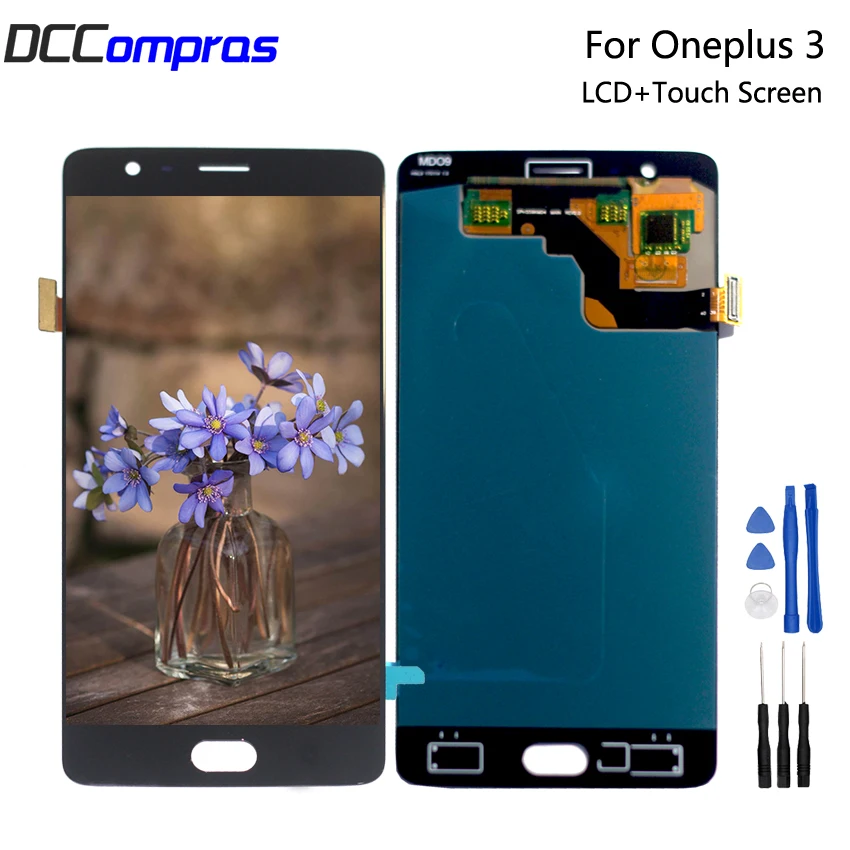 

AMOLED For Oneplus 3 Three A3000 A3003 LCD Display Touch Screen Digitizer Assembly For Oneplus 3T A3010 Screen LCD Display+Tools
