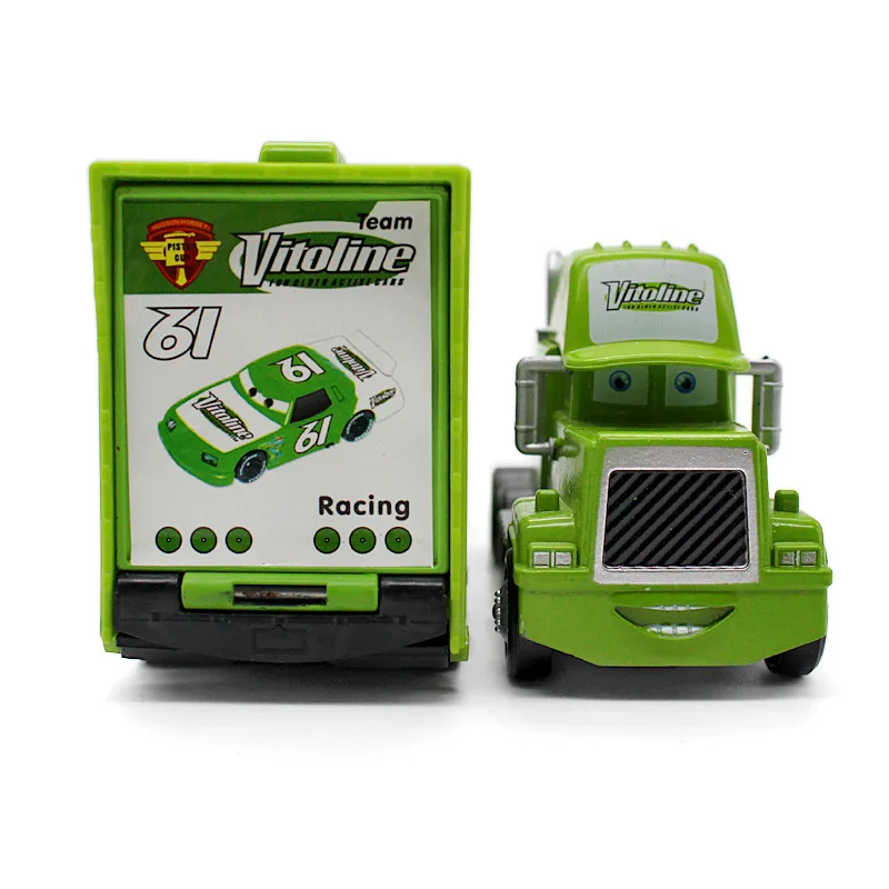 Disney Pixar Cars Lightning Mcqueen 2 шт. No.61 Vitoline Mack Truck & Racer Литые металлические модельные игрушки