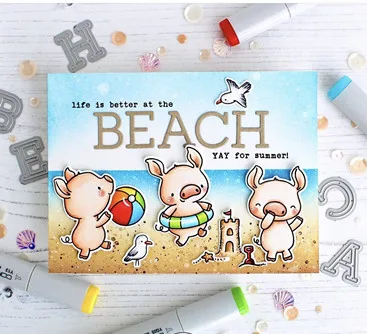TPP Swimming Piglet Clear rubber stamps/kids clear stamps and dies for scrapbooking/card making/children stamp