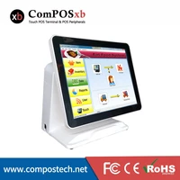 pure flat touch screen pos terminal with intergrated vfd customer display pos1618p