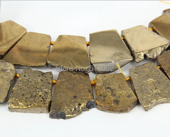 Около 15 шт./нить золотистых желтых титановых агатов градиентные кусочки ожерелья