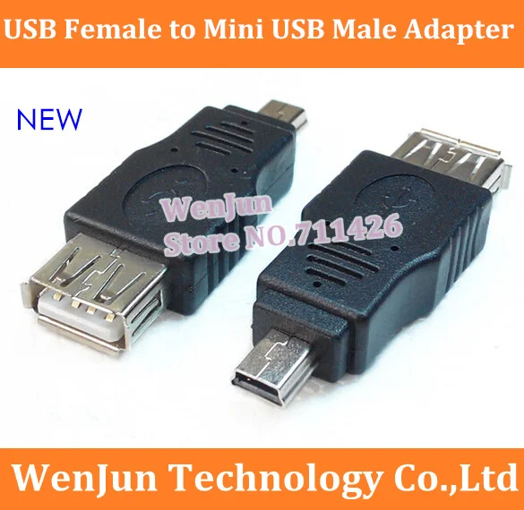 200PCS Free Shipping NEW USB Female to mini USB Male Adapter Converter 100PCS/LOT T type USB to Mini 5pin adapter