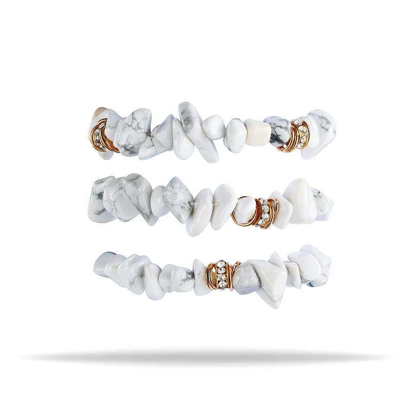 Обернутые браслеты Bojiu натуральный Турк. Howlite Тигриный глаз хрустальные