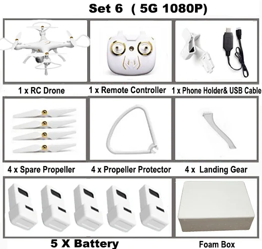 set6 Attop W9 gps Радиоуправляемый Дрон с 2,4G 720 P/5G 1080P HD камерой Wifi FPV Follow Me объемный режим удержания высоты Радиоуправляемый квадрокоптер игрушки - Цвет: set6