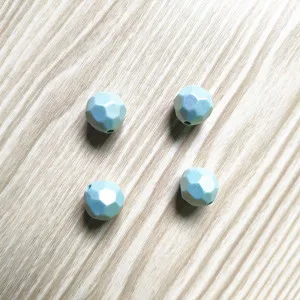 mint green Новое прибытие 14 мм 400 шт./лот Твердые Акриловые Звездные пыль с радугой граненый шестигранник бусины для изготовления ювелирных изделий DIY - Цвет: mint green