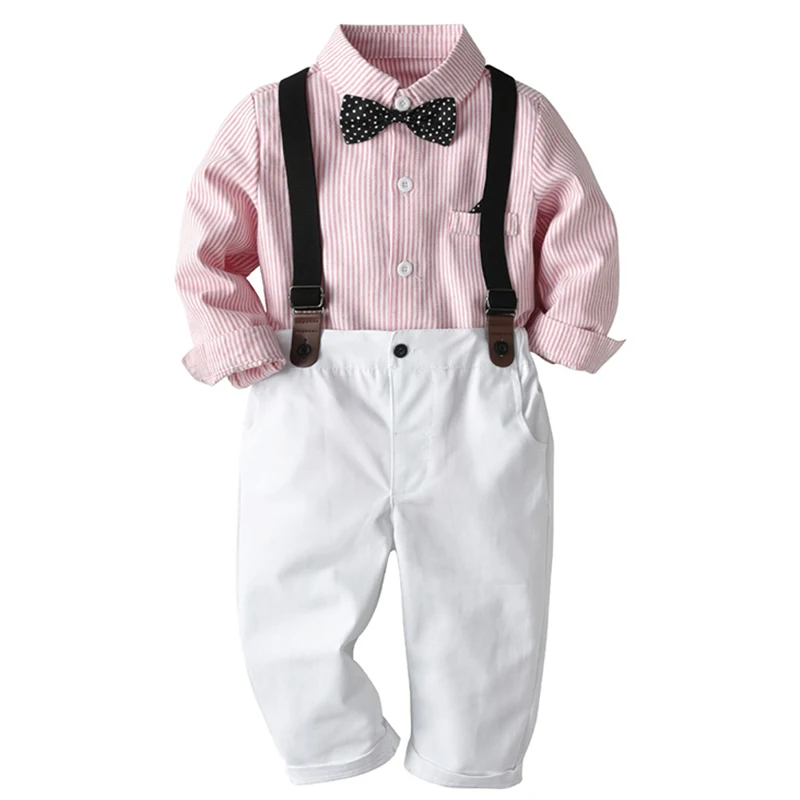 

New Cotton Boy Clothing Set Spring Children Clothes Gentleman Baby Boy Clothes Bib Suit For Birthday Party Suit