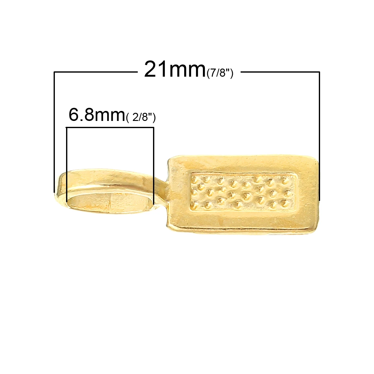 Zinc metal alloy Pendants Beads Rectangle Gold Color 21mm( 7/8&quot) x 7mm( 2/8&quot) 15 PCs | Украшения и аксессуары