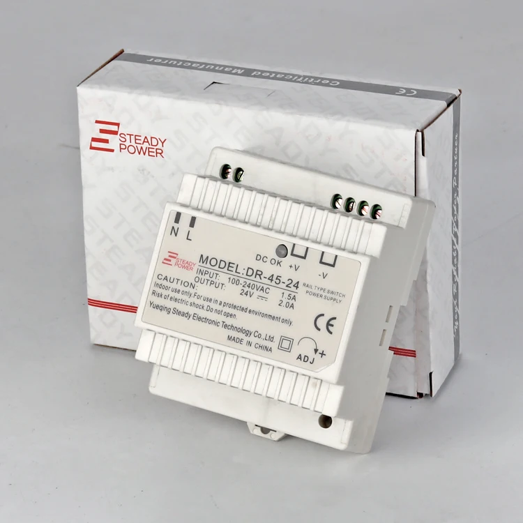 Meanwell style DR 45 24 LED din рейка 24vdc 2a блок питания Трансформатор 110 В 220 AC в DC 2A Вт