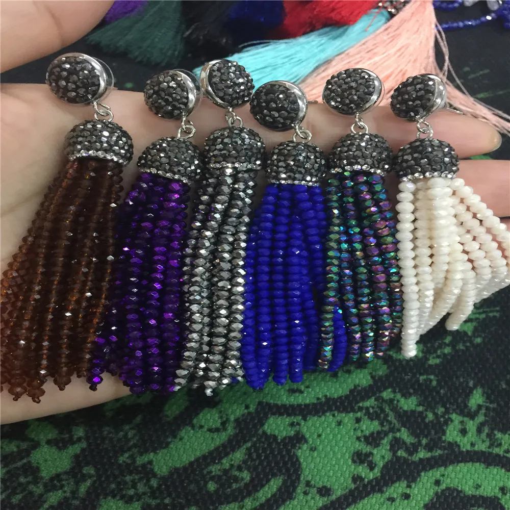 Женские богемные висячие серьги черные синие зеленые красные белые розовые