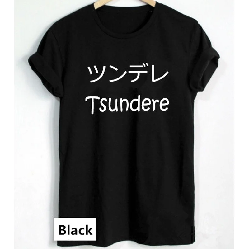

Женская футболка Tsundere, футболка с японским Аниме Манга, Отаку, футболка Tsundere с буквенным принтом, повседневные хлопковые милые топы