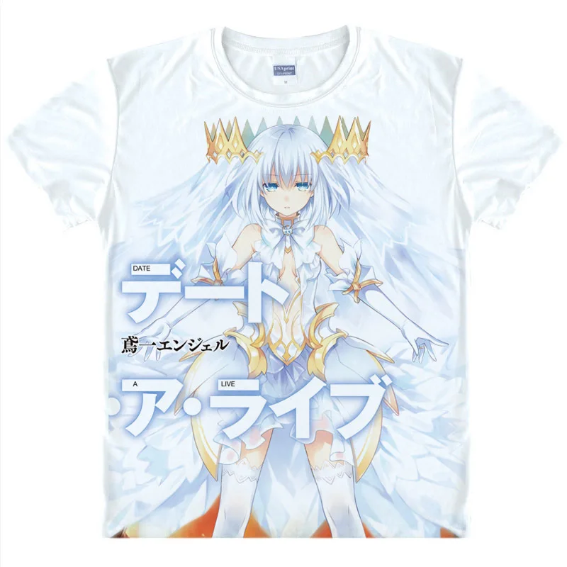 DATE A LIVE футболки каваи японского с аниме рисунком героями манга стильная футболка