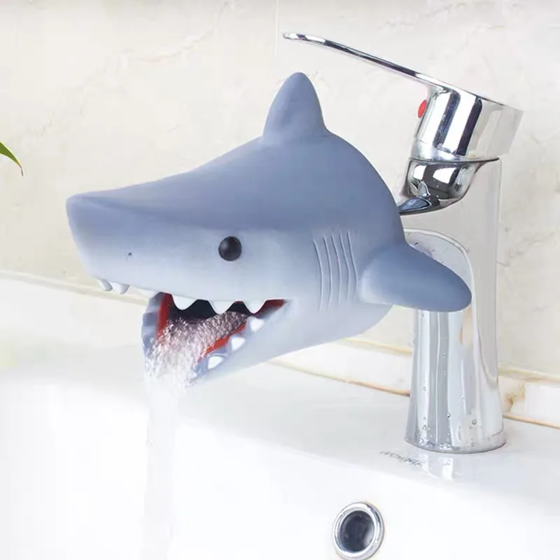 shark Милый смеситель в форме животных удлинитель водосберегающий мультфильм удлинитель для смесителя инструмент помощь детям мытье рук ванная комната кухонный инструмент - Цвет: shark