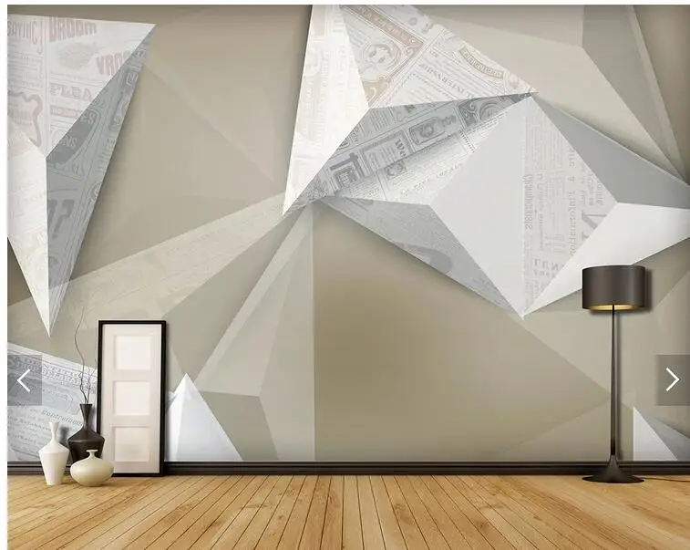 Пользовательские 3D papel де parede геометрические креативные абстрактные газетные