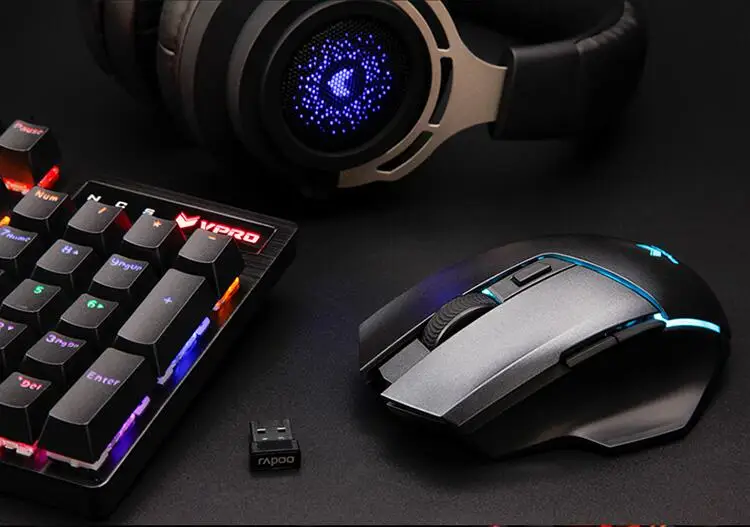 Rapoo V320 2,4G Беспроводная игровая мышь 5000 dpi 8 кнопок RGB Освещение для PUBG CSGO