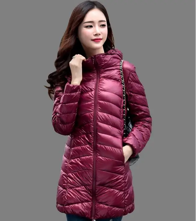 Женское зимнее пальто новинка 90% года белые пуховики на утином пуху тонкий