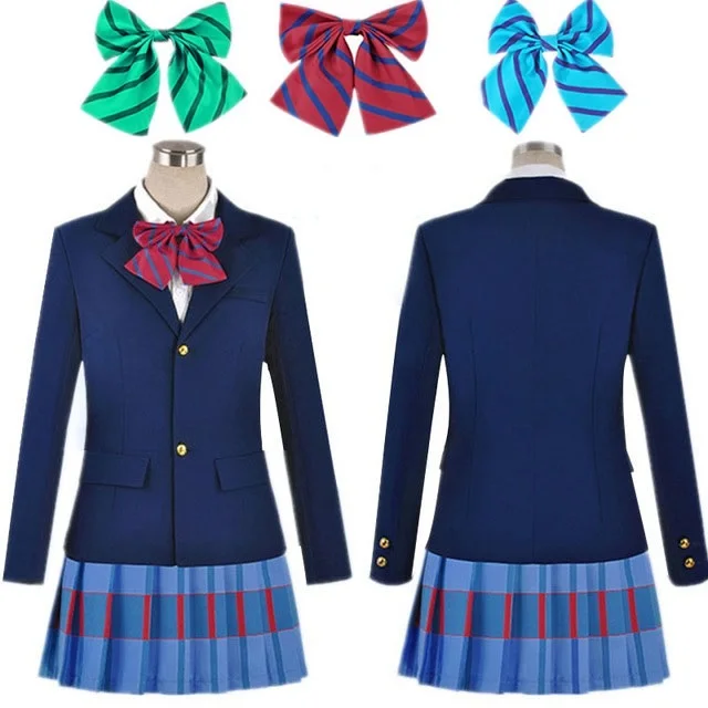 Обувь в стиле аниме «Живая любовь! Love Live костюмы для косплея Lovelive Kousaka Honoka Minami Kotori Ayase Eli Tojo Nozomi Nishikino маки школьная форма - Цвет: 1 set with 3 ties