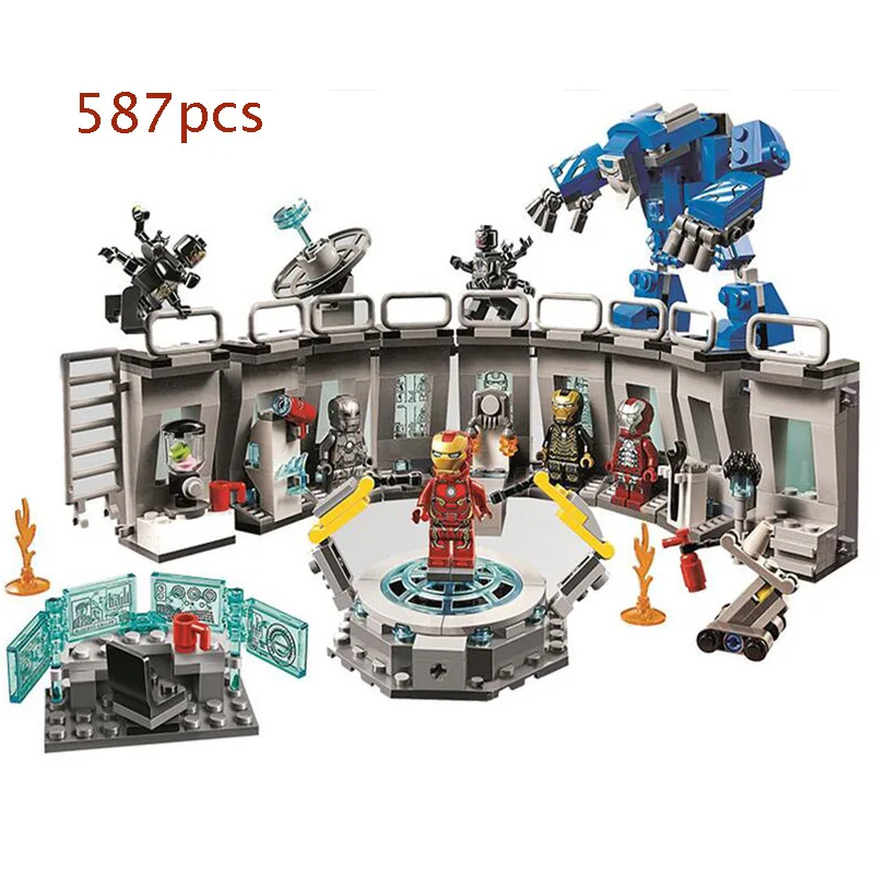 587pcs 07119 07120 07121 07122 07123 Супер Герои серии The Outriders атака войны машина Мстители конечная квинджет набор детские игрушки - Цвет: 587pcs