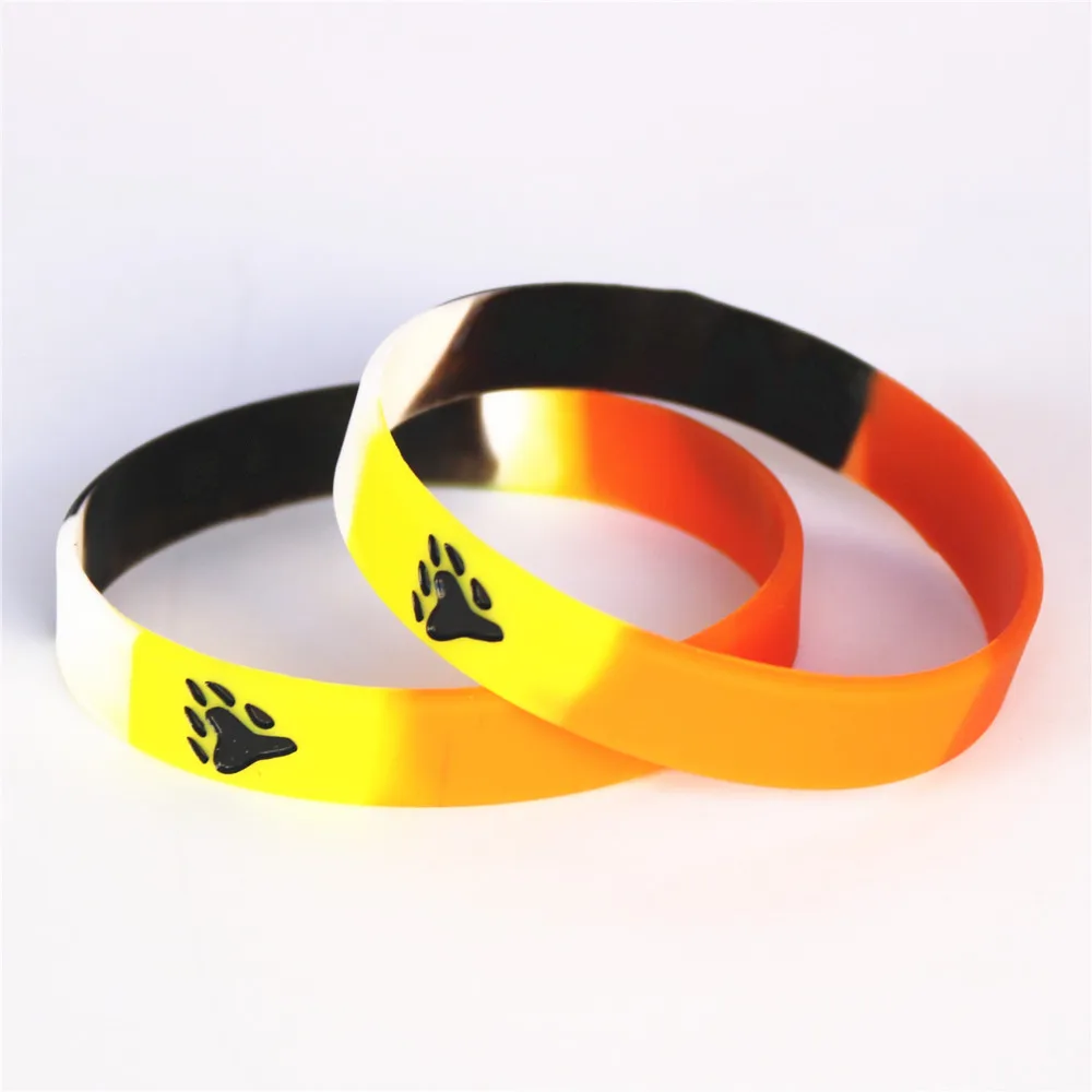 

1PC Hot Sale Fashion Color Printed Logo Bear Pride Silicone Wristband Colour Bracelets&Bangles Women Men Gift Jewelry SH092