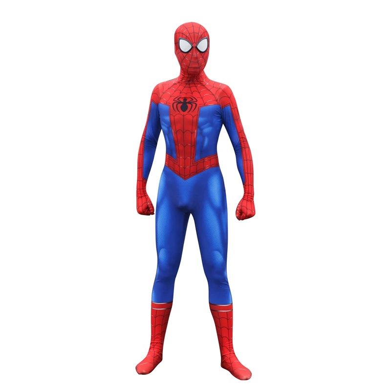 1 FOGIMOYA Человек-паук в Spider-Verse Питер Бенджамин Parke костюм зентай для косплея супергероя-паука костюм с рисунком комбинезоны - Цвет: 1