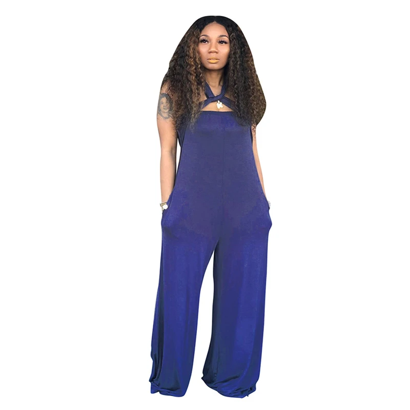 Уличный пляжный комбинезон большого размера с широкими штанинами для женщин