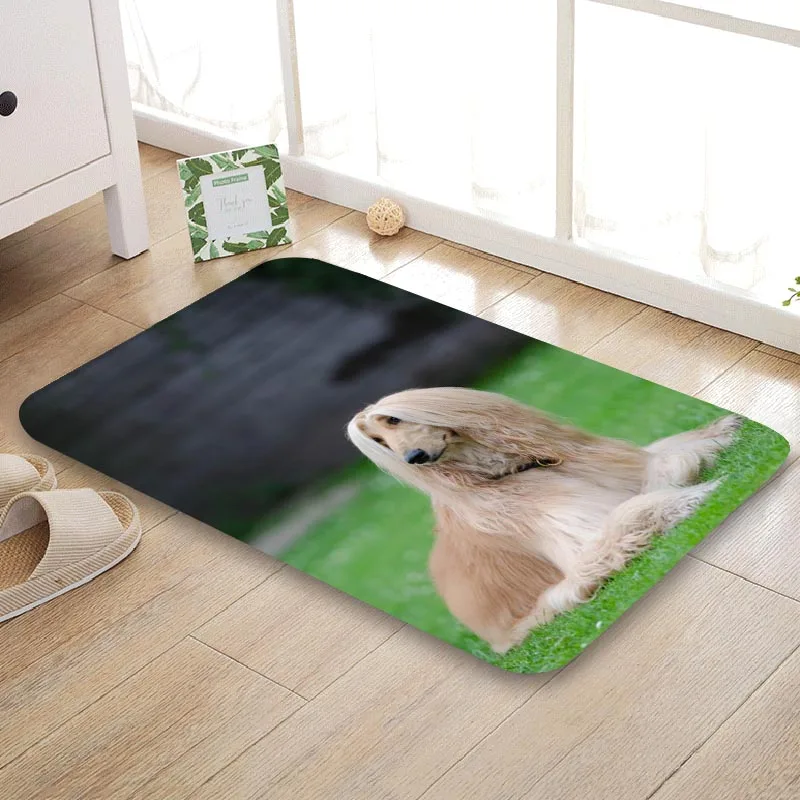 Nice Afghan Hound Doormat Outdoor Floor Mat Home Creative Super Soft Absorbent Bathroom Door Entrance 40X60cm 50x80cm | Дом и сад