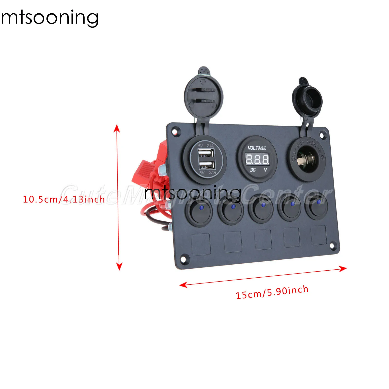 Зарядное устройство mtsooning с двумя USB разъемами светодиодный вольтметр 12 В