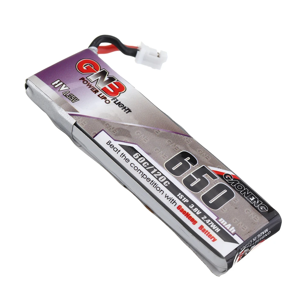 Gaoneng 3 8 V 650mAh 60C 1S HV 4 35 Lipo аккумулятор PH2.0 Plug для Happymodel Snapper7 E010 M80S Tiny7 Beta85 FPV Racing Drone